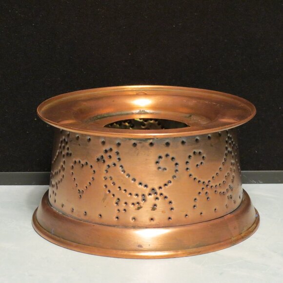 Vtg Pfaltzgraff Village Punched Solid Copper Warmer/Candle Holder - Picture 1 of 5